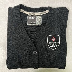 Renu Davidson College Gray Cardigan Sweater Size Small